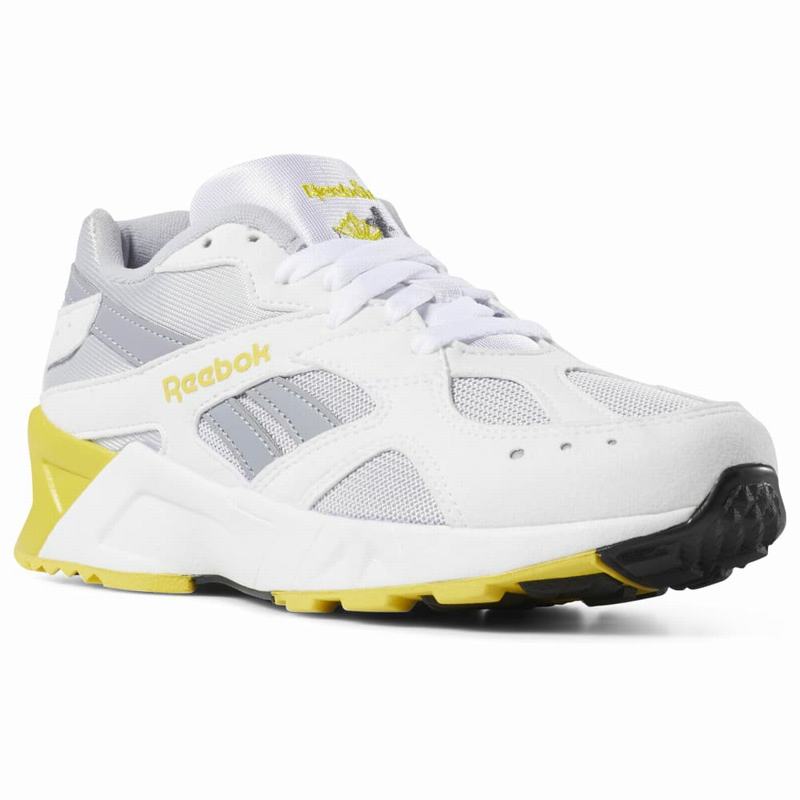 Tenisi Reebok Aztrek Dama Albi/Gri/Lămâie Romania NR2532SW